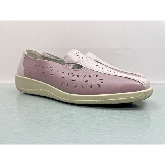 HOTTER Rimini Purple Women's  Leather Loafer Comfort Slip On Shoes, Size 11 - Picture 2 of 16